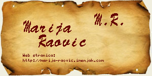 Marija Raović vizit kartica